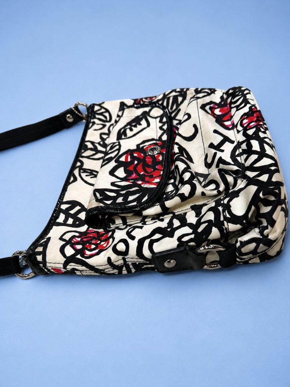 COACH Poppy Floral Graffiti Glam Crossbody Shoulder Bag with Hang Tag - 2011 Y2K - Picture 10 of 16